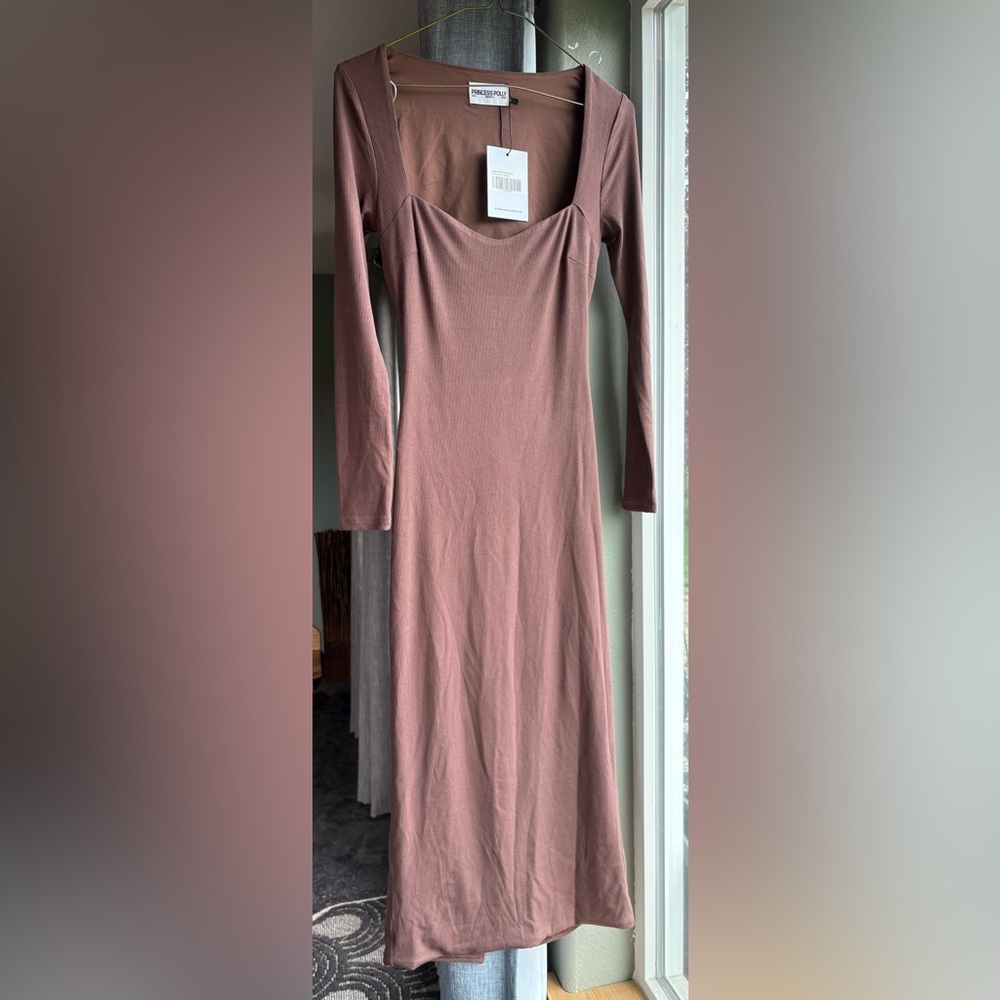 Princess Polly Chocolate Brown Midi Dress